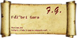 Fábri Gara névjegykártya